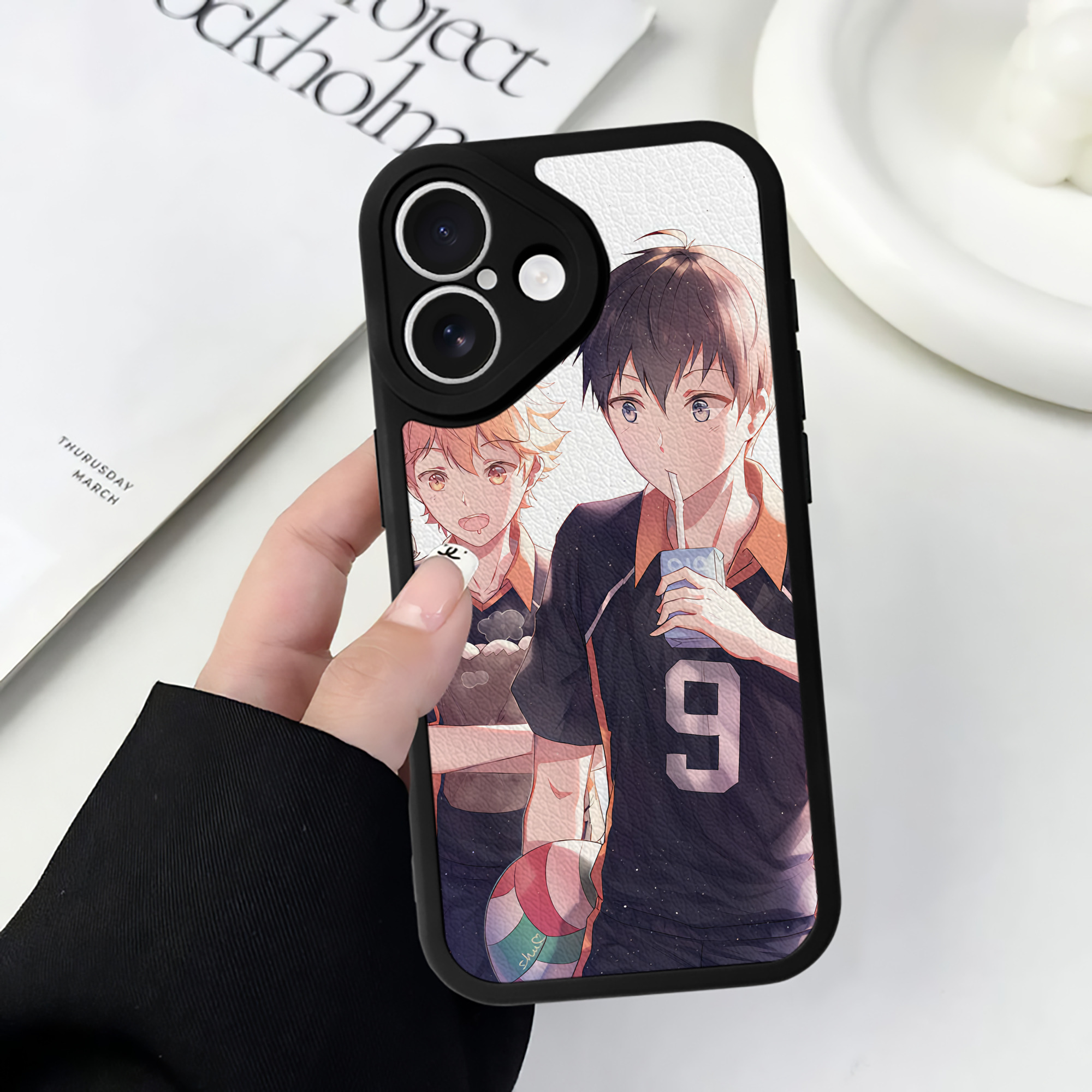 （画像用） ハイキュー!! Haikyu!! 【iPhone 16シリーズ対応】シリコンスマホケース（レザー調） 材質：シリコン